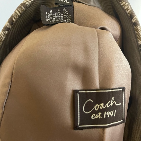 COACH Tan/Brown Signature Pattern “Karee” Cap, Size M/L - Picture 4 of 5